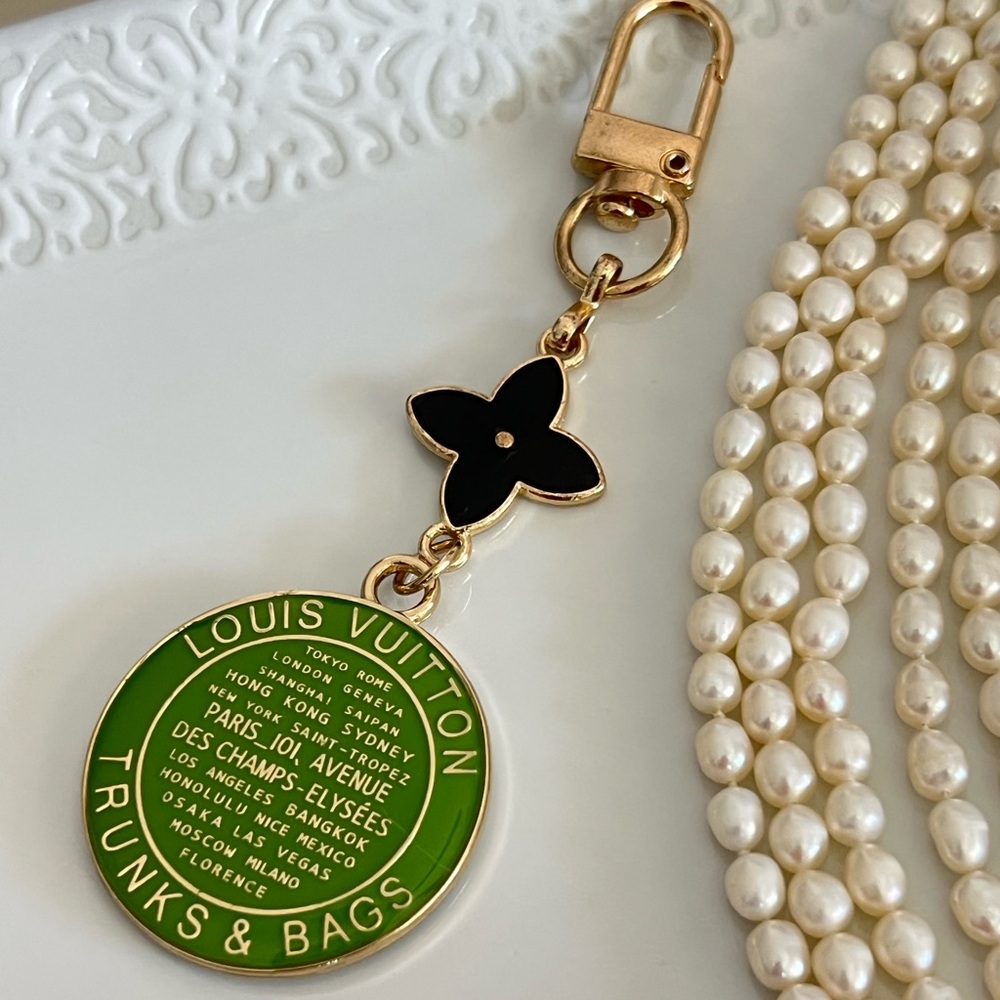 Upcycled LV Green Trunks & Bag Charm - Picture 2 of 4